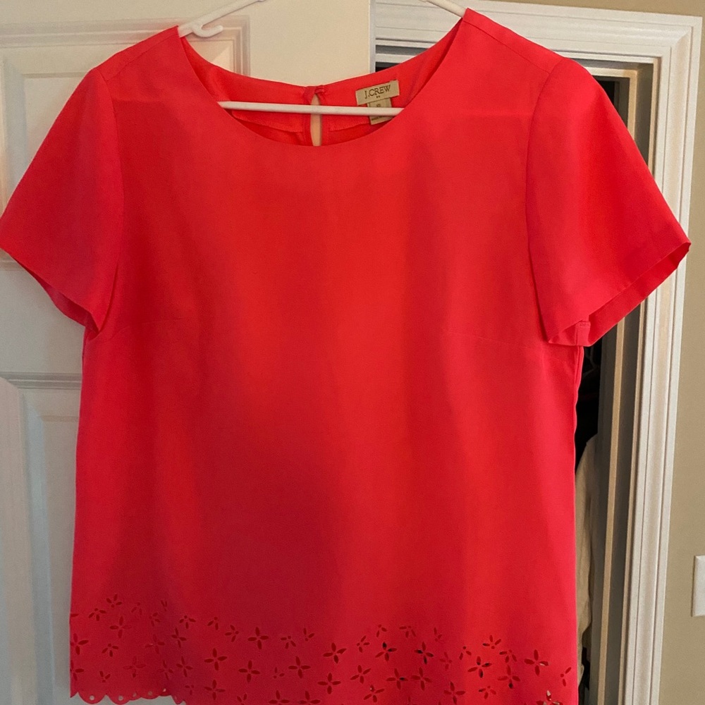 Hot pink short sleeve blouse